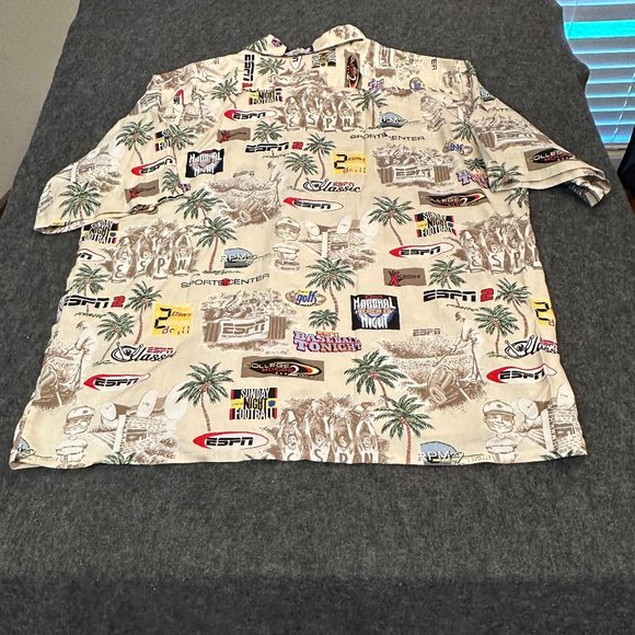 ESPN XL Button UP Shirt 100% Rayon (E-8) - Picture 2 of 5